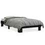 Black engineered wood and metal bed frame 75x190 cm by vidaXL, Beds and slatted bases - Ref: Foro24-845877, Price: 58,26 €, D...