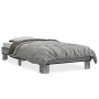 Estructura cama madera ingeniería metal gris Sonoma 75x190 cm de vidaXL, Camas y somieres - Ref: Foro24-845880, Precio: 65,32...