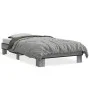 Sonoma-graues Metall-Holzwerkstoff-Bettgestell, 75 x 190 cm von vidaXL, Betten und Lattenroste - Ref: Foro24-845880, Preis: 5...