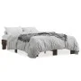 Estructura cama madera ingeniería metal marrón roble 135x190 cm de vidaXL, Camas y somieres - Ref: Foro24-845896, Precio: 99,...