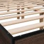 Estructura cama madera ingeniería metal marrón roble 135x190 cm de vidaXL, Camas y somieres - Ref: Foro24-845896, Precio: 99,...