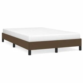 Dark brown fabric bed frame 120x190 cm by vidaXL, Beds and slatted bases - Ref: Foro24-3269608, Price: 101,47 €, Discount: %