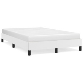 Estructura de cama cuero sintético blanco 120x190 cm