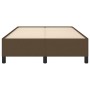 Estructura de cama tela marrón oscuro 120x190 cm