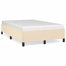 Cream fabric bed frame 120x190 cm by vidaXL, Beds and slatted bases - Ref: Foro24-3269636, Price: 93,88 €, Discount: %