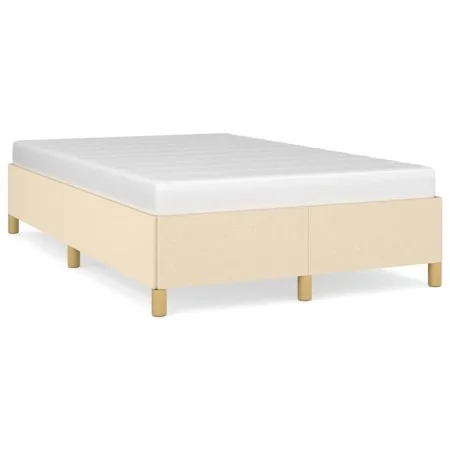 Cream fabric bed frame 120x190 cm by vidaXL, Beds and slatted bases - Ref: Foro24-3269643, Price: 94,90 €, Discount: %