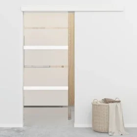 Puerta corredera vidrio ESG y aluminio plateado 76x205 cm de vidaXL, Puertas - Ref: Foro24-288058, Precio: 207,41 €, Descuent...