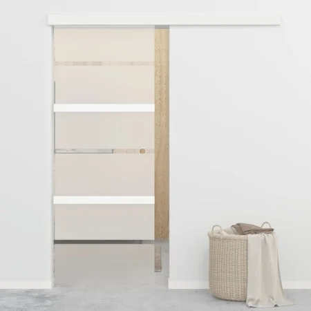 Puerta corredera vidrio ESG y aluminio plateado 76x205 cm de vidaXL, Puertas - Ref: Foro24-288058, Precio: 207,41 €, Descuent...