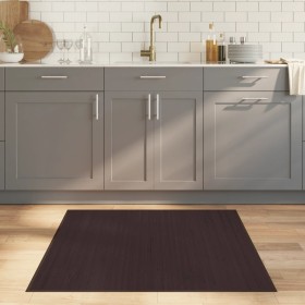 Dunkelbrauner quadratischer Bambusteppich 100x100 cm von vidaXL, Teppiche - Ref: Foro24-376941, Preis: 28,25 €, Rabatt: %