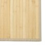 Alfombra rectangular bambú color natural claro 70x100 cm
