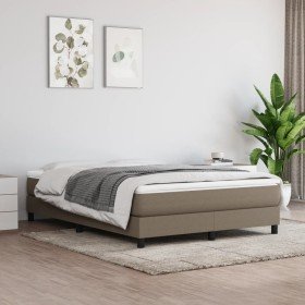 Cama sin colchón tela gris taupe 140x190 cm en Camas y somieres | Comprar online en Foro24