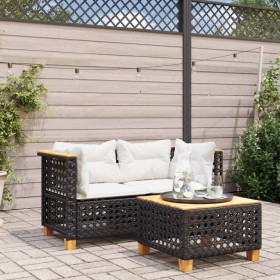 Garden corner sofas with cushions 2 pcs black synthetic rattan by vidaXL, Outdoor sofas - Ref: Foro24-365935, Price: 174,30 €...
