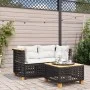 Garten-Ecksofas mit Kissen, 2 Stück, schwarzes synthetisches Rattan von vidaXL, Outdoor-Sofas - Ref: Foro24-365935, Preis: 17...