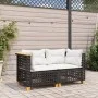 Garden corner sofas with cushions 2 pcs black synthetic rattan by vidaXL, Outdoor sofas - Ref: Foro24-365935, Price: 185,63 €...