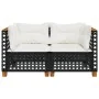 Garten-Ecksofas mit Kissen, 2 Stück, schwarzes synthetisches Rattan von vidaXL, Outdoor-Sofas - Ref: Foro24-365935, Preis: 17...