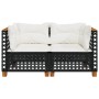 Garten-Ecksofas mit Kissen, 2 Stück, schwarzes synthetisches Rattan von vidaXL, Outdoor-Sofas - Ref: Foro24-365935, Preis: 17...