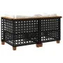 Garden corner sofas with cushions 2 pcs black synthetic rattan by vidaXL, Outdoor sofas - Ref: Foro24-365935, Price: 185,63 €...