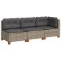 3-Sitzer-Gartensofa mit grauen synthetischen Rattankissen von vidaXL, Outdoor-Sofas - Ref: Foro24-365921, Preis: 198,96 €, Ra...
