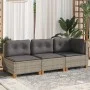 3-seater garden sofa with gray synthetic rattan cushions by vidaXL, Outdoor sofas - Ref: Foro24-365921, Price: 223,16 €, Disc...