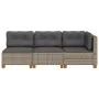 3-seater garden sofa with gray synthetic rattan cushions by vidaXL, Outdoor sofas - Ref: Foro24-365921, Price: 223,16 €, Disc...