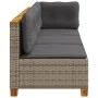 3-seater garden sofa with gray synthetic rattan cushions by vidaXL, Outdoor sofas - Ref: Foro24-365921, Price: 223,16 €, Disc...