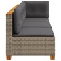 3-Sitzer-Gartensofa mit grauen synthetischen Rattankissen von vidaXL, Outdoor-Sofas - Ref: Foro24-365921, Preis: 198,96 €, Ra...
