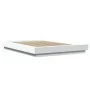 White engineered wood bed frame with LED 135x190 cm by vidaXL, Beds and slatted bases - Ref: Foro24-3281133, Price: 180,82 €,...