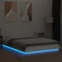 White engineered wood bed frame with LED 135x190 cm by vidaXL, Beds and slatted bases - Ref: Foro24-3281133, Price: 180,82 €,...