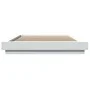 White engineered wood bed frame with LED 135x190 cm by vidaXL, Beds and slatted bases - Ref: Foro24-3281133, Price: 180,82 €,...