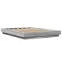 Sonoma gray wood bed frame with LED lights 140x190 cm by vidaXL, Beds and slatted bases - Ref: Foro24-3281131, Price: 179,46 ...