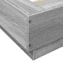 Sonoma gray wood bed frame with LED lights 140x190 cm by vidaXL, Beds and slatted bases - Ref: Foro24-3281131, Price: 179,46 ...