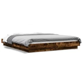 Smoked oak engineered wood bed frame 150x200cm by vidaXL, Beds and slatted bases - Ref: Foro24-3281186, Price: 159,33 €, Disc...