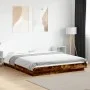 Smoked oak engineered wood bed frame 150x200cm by vidaXL, Beds and slatted bases - Ref: Foro24-3281186, Price: 159,33 €, Disc...