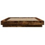 Smoked oak engineered wood bed frame 140x190cm by vidaXL, Beds and slatted bases - Ref: Foro24-3281221, Price: 157,88 €, Disc...