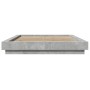 Concrete gray engineered wood bed frame 140x200cm by vidaXL, Beds and slatted bases - Ref: Foro24-3281192, Price: 161,14 €, D...