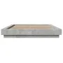 Concrete gray engineered wood bed frame 140x200cm by vidaXL, Beds and slatted bases - Ref: Foro24-3281192, Price: 159,26 €, D...