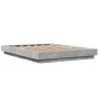 Concrete gray engineered wood bed frame 140x200cm by vidaXL, Beds and slatted bases - Ref: Foro24-3281192, Price: 159,26 €, D...