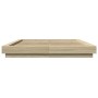 Sonoma oak engineered wood bed frame 150x200 cm by vidaXL, Beds and slatted bases - Ref: Foro24-3281184, Price: 161,23 €, Dis...
