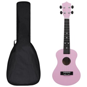 Set de ukelele soprano con funda para niños rosa 23"