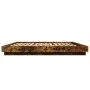 Smoked oak engineered wood bed frame 200x200cm by vidaXL, Beds and slatted bases - Ref: Foro24-3281165, Price: 185,47 €, Disc...