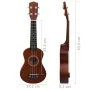 Soprano ukulele set for children with dark wood 21" case by vidaXL, String instruments - Ref: Foro24-70145, Price: 33,13 €, D...