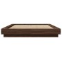 Estructura de cama madera de ingeniería marrón roble 120x190 cm de vidaXL, Camas y somieres - Ref: Foro24-3281237, Precio: 16...