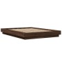 Estructura de cama madera de ingeniería marrón roble 120x190 cm de vidaXL, Camas y somieres - Ref: Foro24-3281237, Precio: 16...