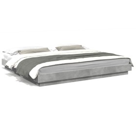Concrete gray engineered wood bed frame 180x200cm by vidaXL, Beds and slatted bases - Ref: Foro24-3281171, Price: 173,53 €, D...