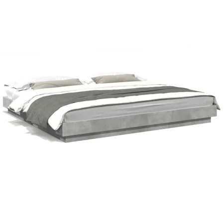 Concrete gray engineered wood bed frame 180x200cm by vidaXL, Beds and slatted bases - Ref: Foro24-3281171, Price: 171,46 €, D...