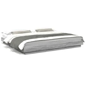 Sonoma-grauer Holzwerkstoff-Bettrahmen 180 x 200 cm von vidaXL, Betten und Lattenroste - Ref: Foro24-3281173, Preis: 176,83 €...