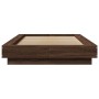 Brown oak engineered wood bed frame 90x200 cm by vidaXL, Beds and slatted bases - Ref: Foro24-3281216, Price: 142,63 €, Disco...