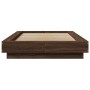 Oak brown engineered wood bed frame 100x200 cm by vidaXL, Beds and slatted bases - Ref: Foro24-3281209, Price: 143,55 €, Disc...