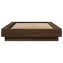 Oak brown engineered wood bed frame 100x200 cm by vidaXL, Beds and slatted bases - Ref: Foro24-3281209, Price: 141,81 €, Disc...
