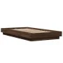Oak brown engineered wood bed frame 100x200 cm by vidaXL, Beds and slatted bases - Ref: Foro24-3281209, Price: 141,81 €, Disc...